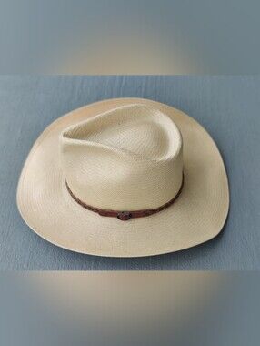 Stetson 7X Genuine Shantung Straw Cowboy Hat Size 7